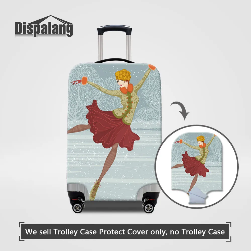 

Dispalang Thicken Luggage Cover Ice skates Print Travel Suitcase Protective Cover for 18-30 inch Trunk Case Girls Baggage Cover