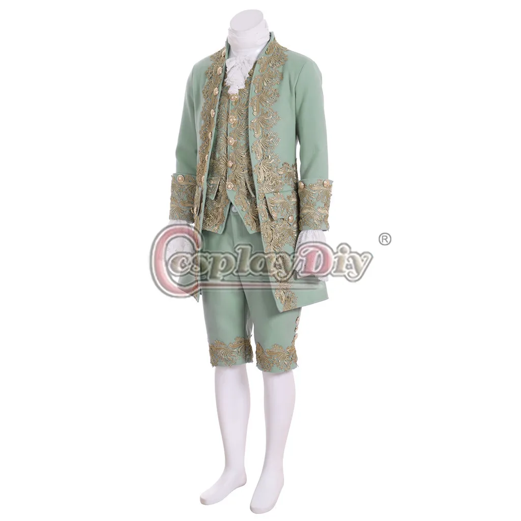 Cosplaydiy 18th Century British Military Mens Costume Medieval Retro Rococo Aristocrat Suit Marie Antoinette Costume