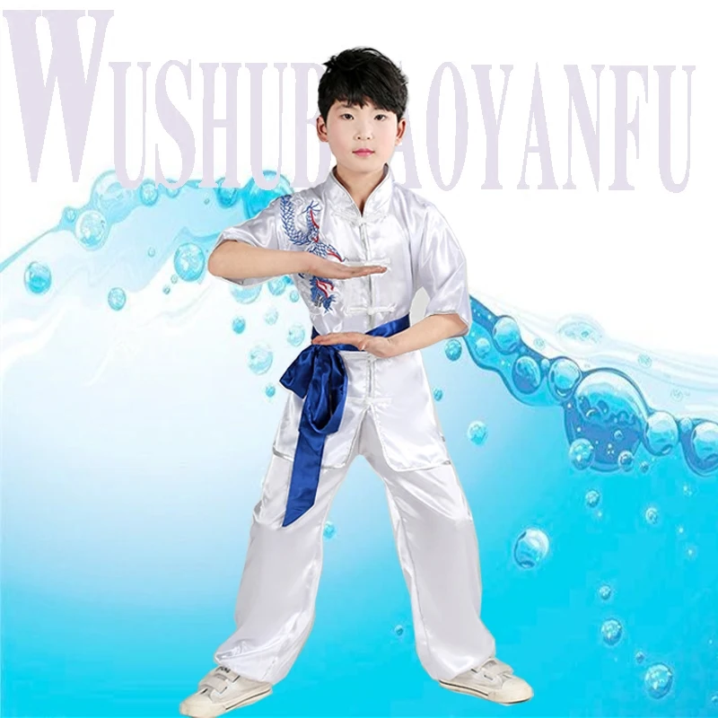 Children martial arts clothing practice clothes short-sleeved children Kung Fu Tai Chi primary and secondary schools