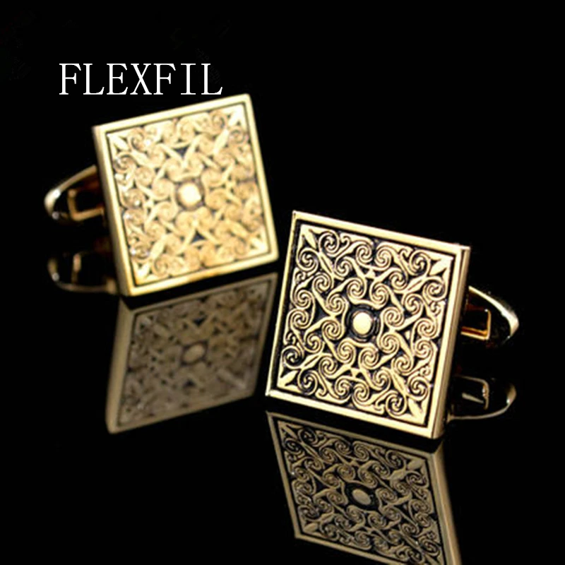 FLEXFIL Luxury Shirt Cufflinks for Men's Brand Cuff Buttons Cuff Links Gemelos High Quality Wedding Abotoaduras Jewelry