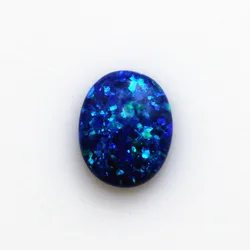 blue opal stone loose beads gemstones oval shape flat base cabochon created gemstone for jewelry making DIY precious stones