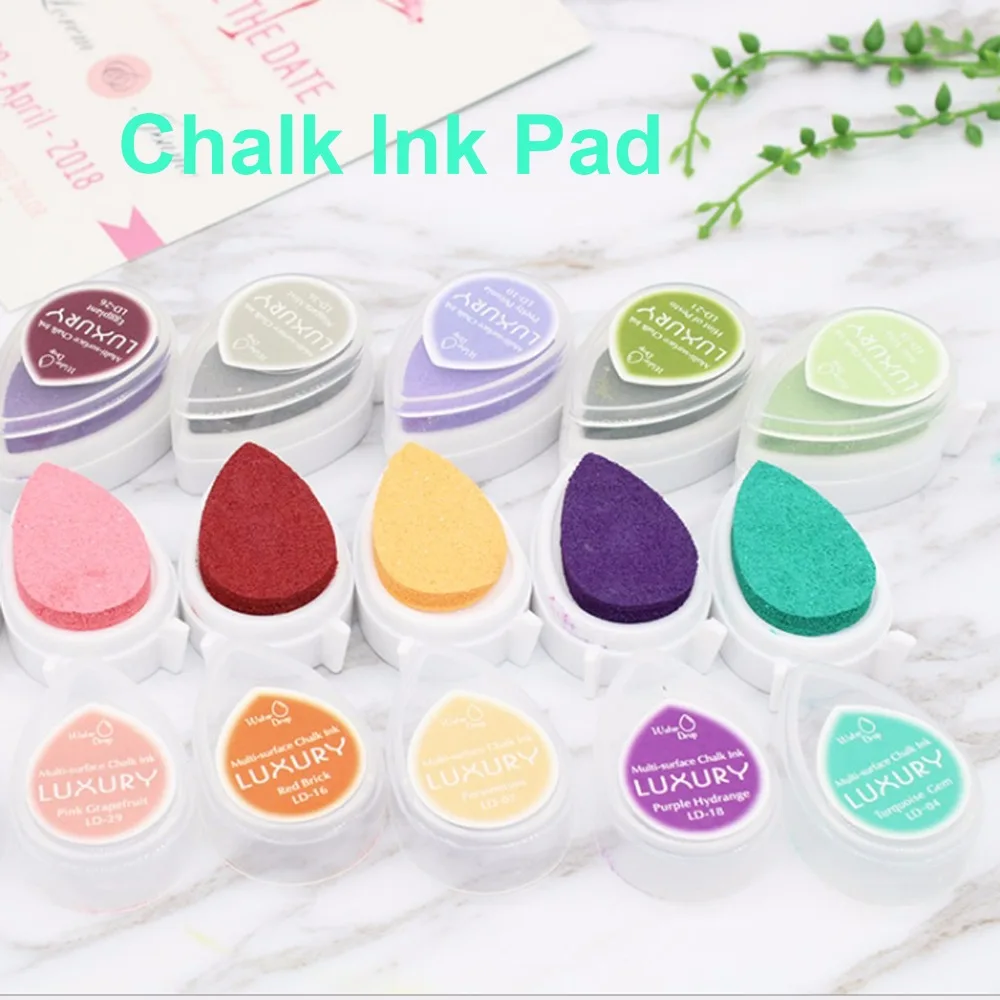 40 colors water droplets multi-purpose printing ink pad chalk water pigment inkpad (pack of 40)