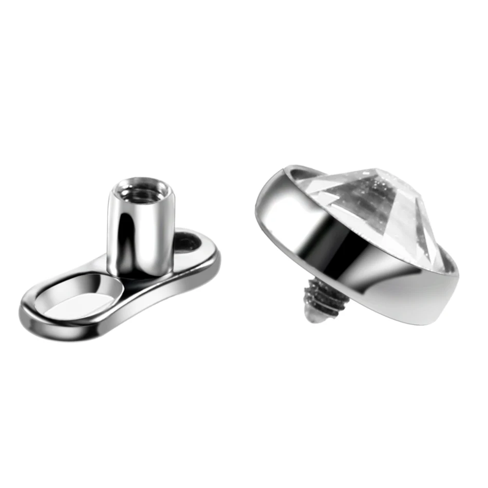10Pcs/lot Micro Dermal Piercings Set Titanium Dermal Anchor Base & Tops Skinner Diver Micro Dermal Sexy Body Piercing Jewelry
