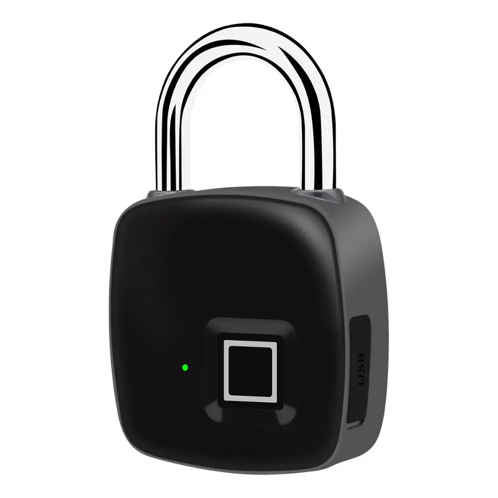 

USB Rechargeable IP54 Waterproof Bluetooth Smart Biometric Fingerprint Padlock Lock For Locker Anti-Theft Security Door Luggage