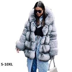 Fur coat new women winter hooded coat artificial 2023 fashion quality imitation mink fur coats women coat long thick fur