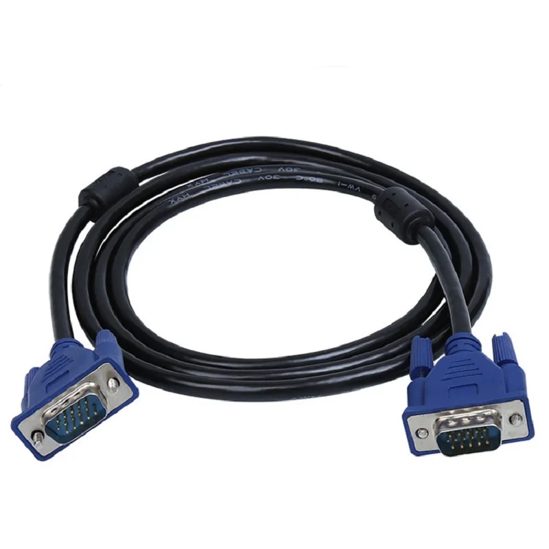1.5m 5ft 2m 6ft 3m 10ft 5M 16.5Ft SVGA VGA Monitor M/M Male To Male Extension Cable free Ship