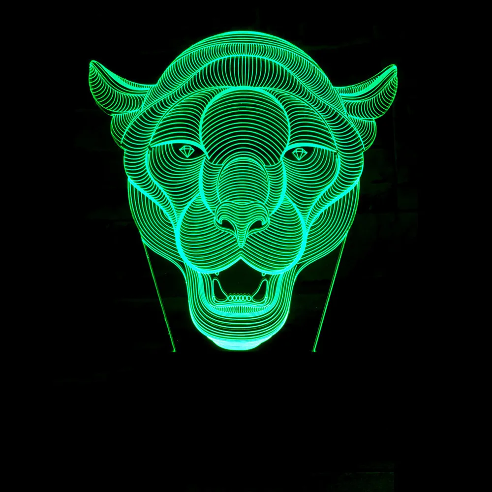 

Lioness Head Colorful 3d Lamp Acrylic Vision Stereo3d Touch Creative Table Lamp Factory wholesale Children's room Deco Lamps