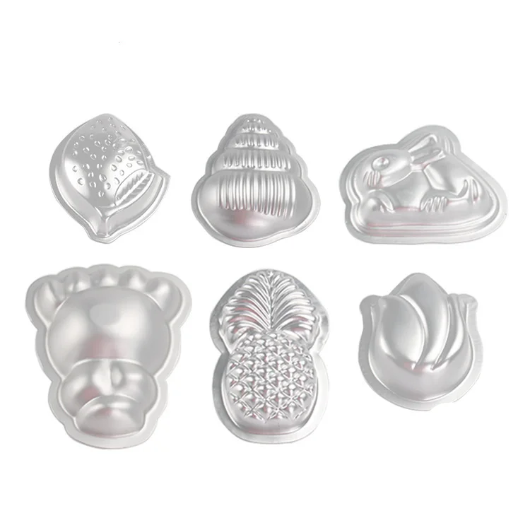 JOINHOT new arrival alloy cake mold different shape for choose Pineapple Strawberry Conch Bunny Tulip