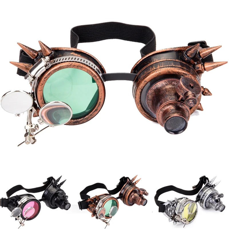 FLORATA Cosplay Vintage Rivetto Steampunk Occhiali di Protezione Occhiali Occhiali di Saldatura Gothic Freeshipping & Commercio All'ingrosso