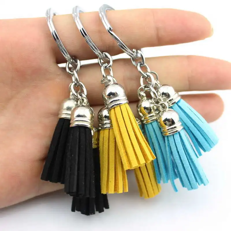 ZWPON Hot Selling Key Ring Velour Tassels Keychain Women Bag Pendant Accessories Tassel Key Chain Wholesale