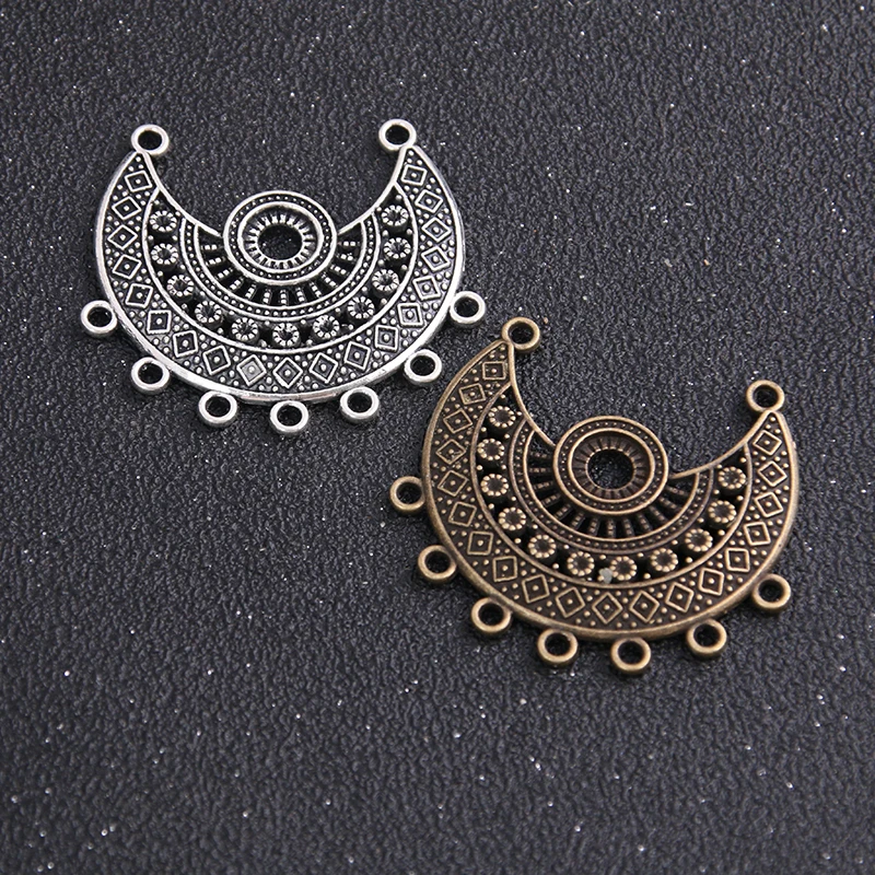 2PCS 39*43mm Two Color Necklace Charm Women Jewelry Fashion Porous Connector Pendant Necklace