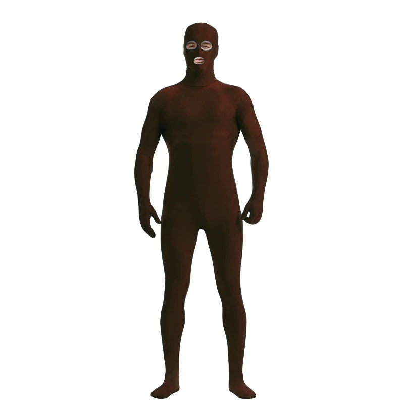 Zentai – costume de Catsuit pour Halloween, yeux ouverts et bouche, unisexe, vêtement de danse de scène personnalisé