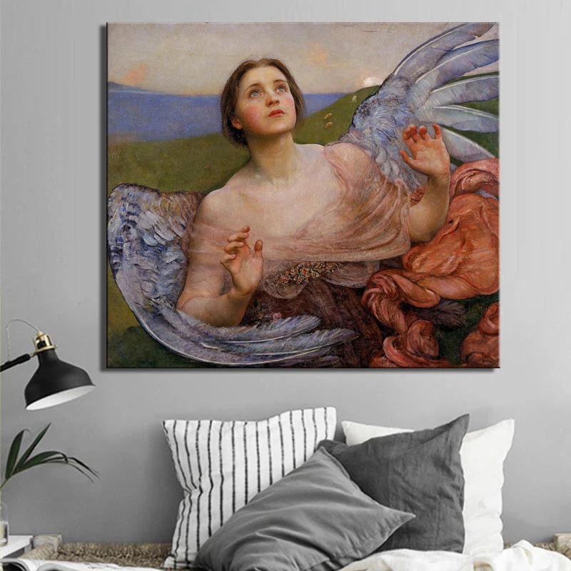 British Painter Annie Louisa Swynnerton - The Sense of Sight Posters and Prints Wall Art Canvas Painting for Living Room Decor