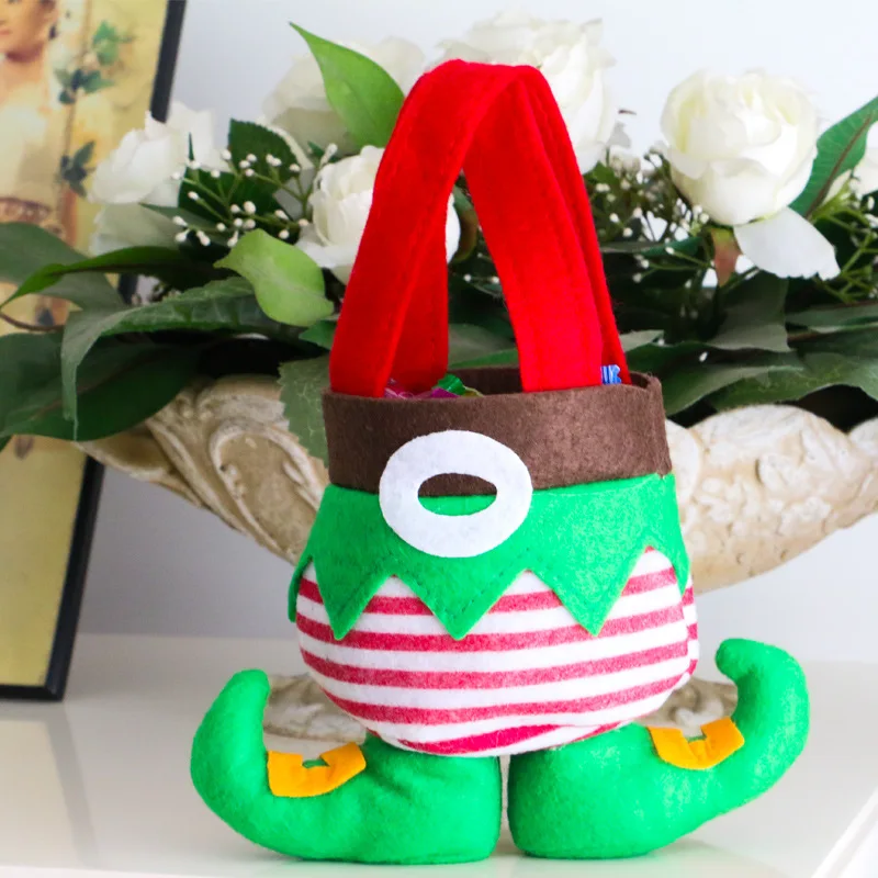 New Year Candy Elf Bags Christmas Xmas Gift Bags Elf Spirit Boots Sack Stocking Home Party Christmas Decoration Supplies SD095