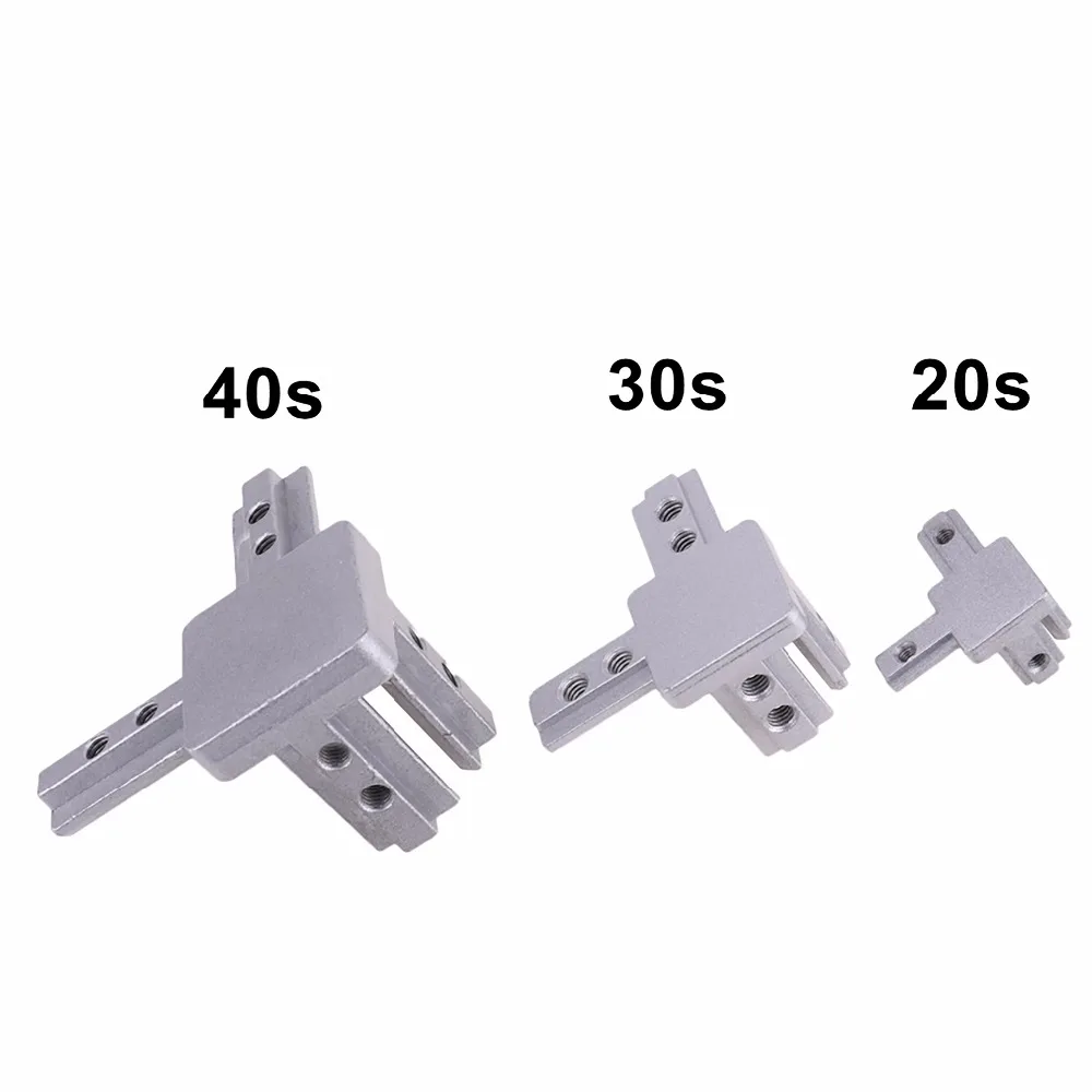 3-Way End Corner Bracket Connector for T slot Aluminum Extrusion Profile 2020/3030/4040 series (Pack of 4, with screws)