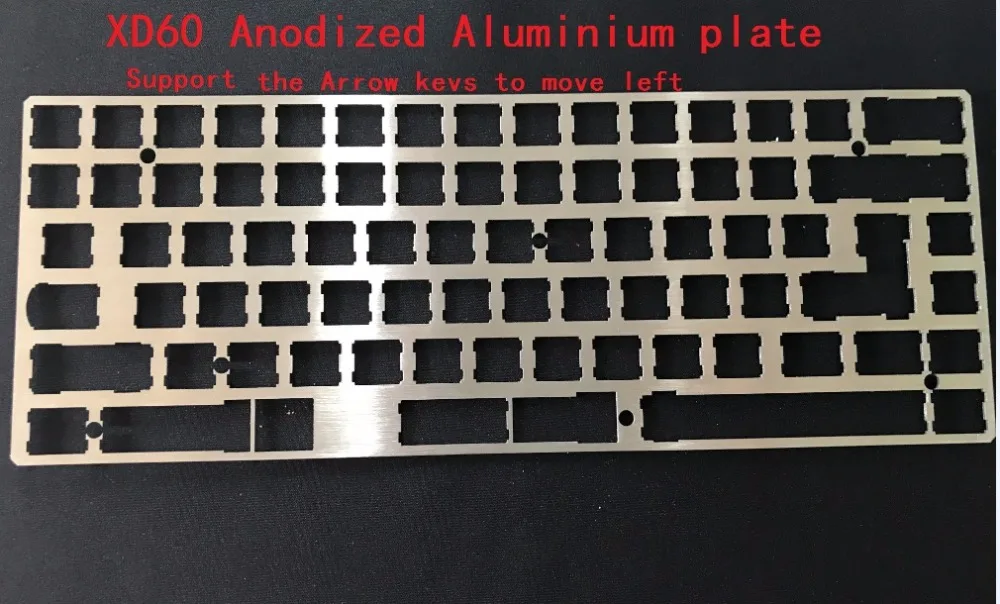 

60% ANODIZED Aluminum Mechanical Keyboard Strongback plate Plate support xd60 xd64 gh60 The Arrow keys move left