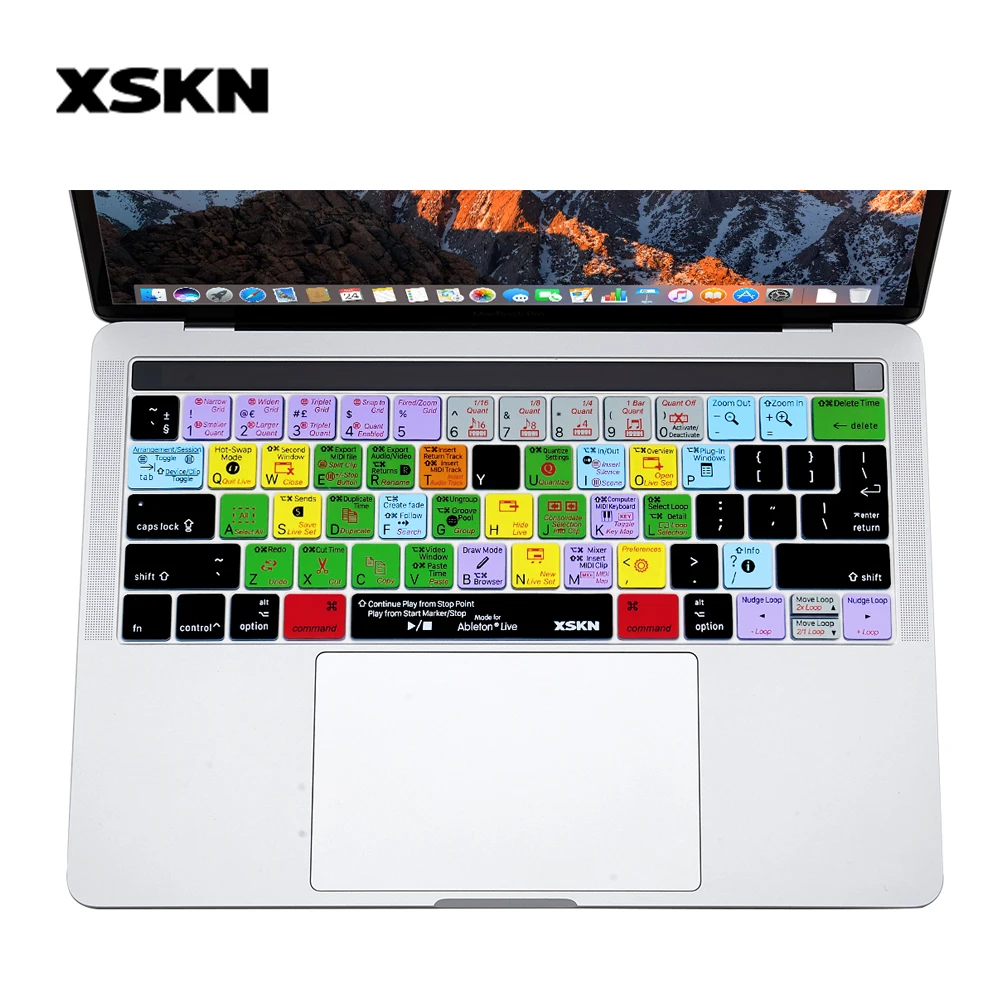 

Чехол XSKN Ableton для клавиатуры в прямом эфире, силиконовый чехол для сенсорной панели MacBook Pro 13 A1706 A1989 A2159 MacBook Pro 15 A1707 1990
