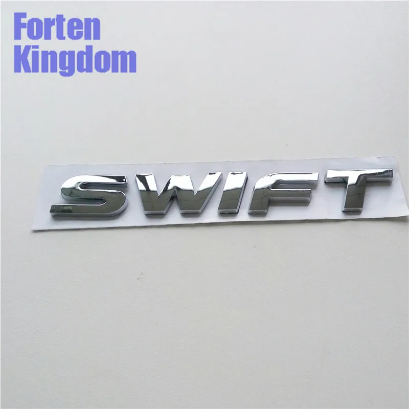 Forten Kingdom 1 Piece Car SWIFT Word Rear Trunk Emblem ABS Plastic Custom 3D Letter Nameplate Sticker Auto Chrome Tail Badge