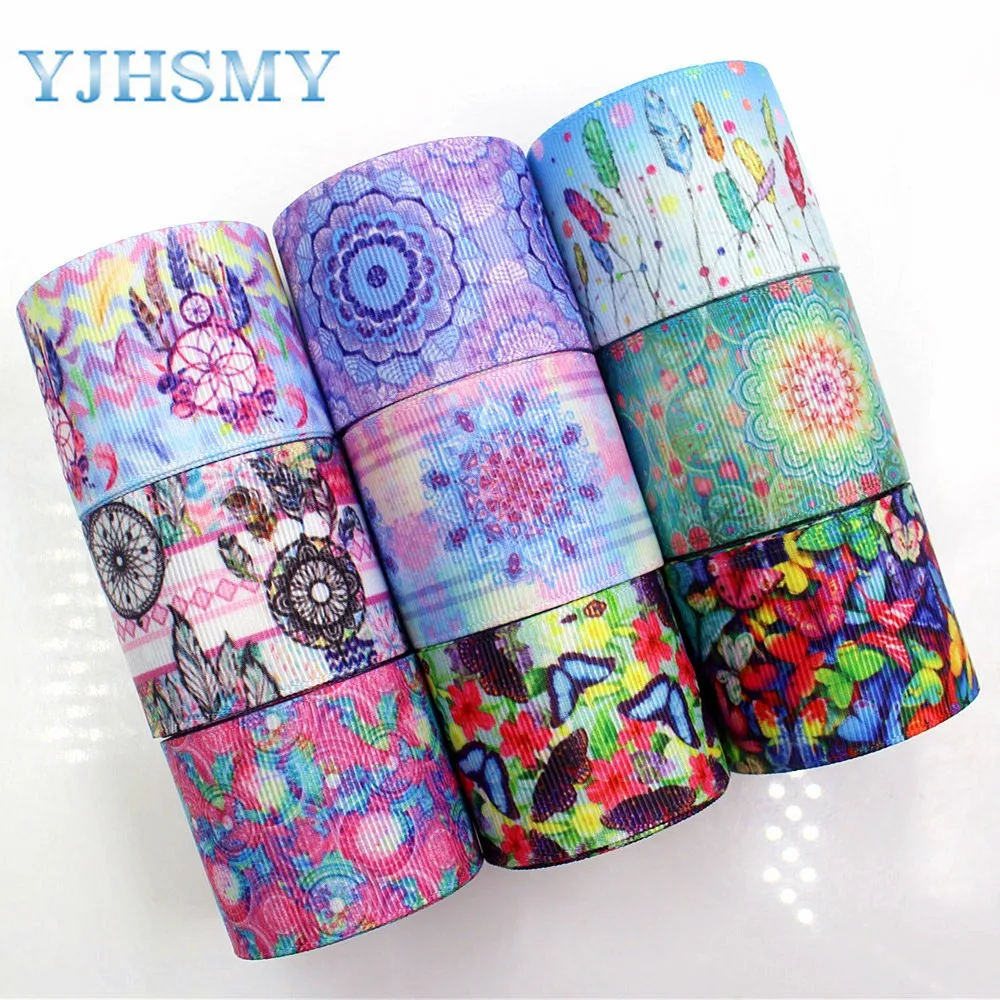 YJHSMY C-17928-623,38 mm 5 Yards Cartoon Thermal transfer Printed grosgrain Ribbons,clothing Accessories DIY package Material