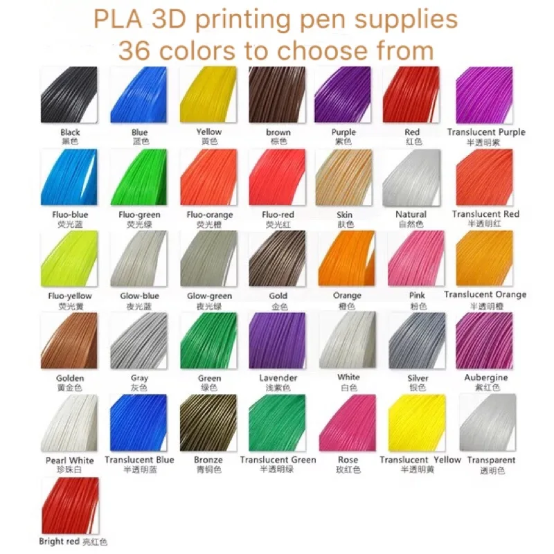 100 metres 10 colors(10 meters per color) 1.75 mm PLA print material 3D special filament for 3D pen 3D printer supplies random