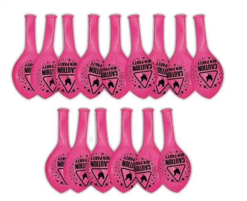 Caution Hen Party Printed  Pink Balloons Decoration Accessories Bridal To Be Bachelorette Hen Night club bar Latex Balloon decor