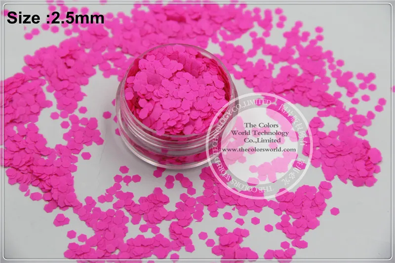 TCF510-colores neón Rosa-Carmín, brillo resistente a los solventes de 2,5mm, para esmaltes de uñas u otras decoraciones DIY