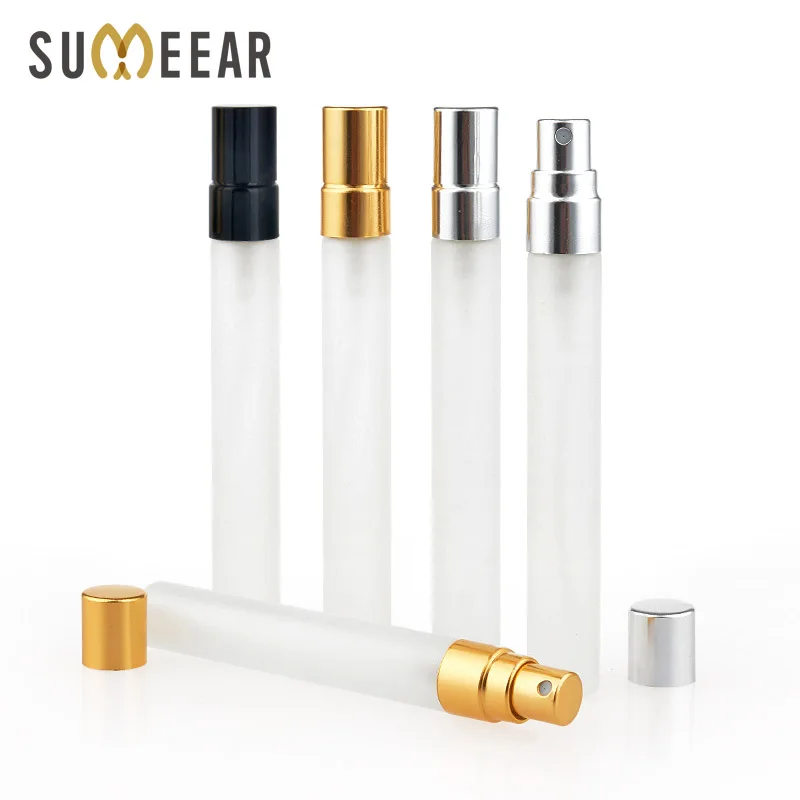 10ml Milchglas Spray Flasche Aluminium Parfüm Zerstäuber Probe Geschenk Leere Kosmetische Behälter für Travil Container – Detail 1