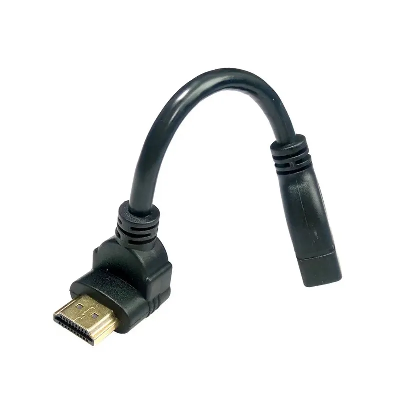 عالية السرعة 90 درجة أعلى وأسفل واليسار واليمين بزاوية HDMI ذكر إلى HDMI أنثى V1.4 كابل للصوت TV 1080P DVD 0.5m