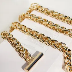 High Quality Gold Purse Chain Metal Shoulder Handbag Strap With Snap Hooks Metal Obag Handle Purse Frame Accessories Gold Chain