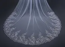 Long Lace-Edge Wedding Veil #4