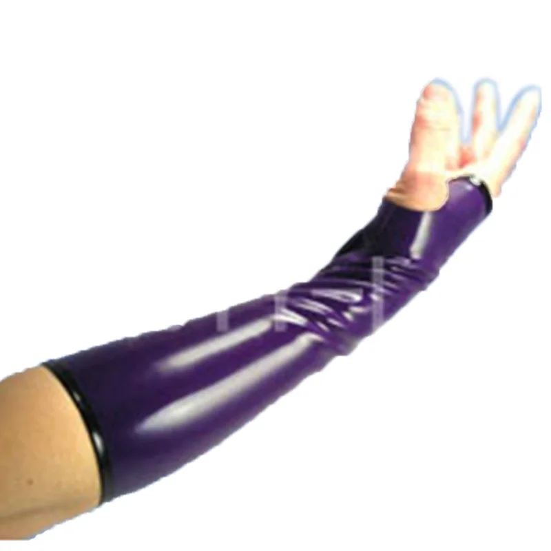 Latex Gloves Handmade Mittens diffrent edge color fetish fingers out unisex sexy plus size customization