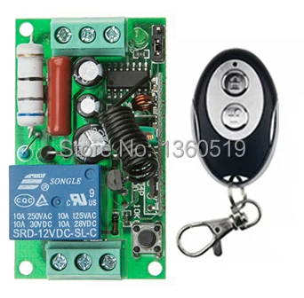 

AC220V 1CH 10A Radio Controller RF Wireless Relay Remote Control Switch 315 MHZ 433 MHZ 1 ellipse shape Transmitter +1 Receiver