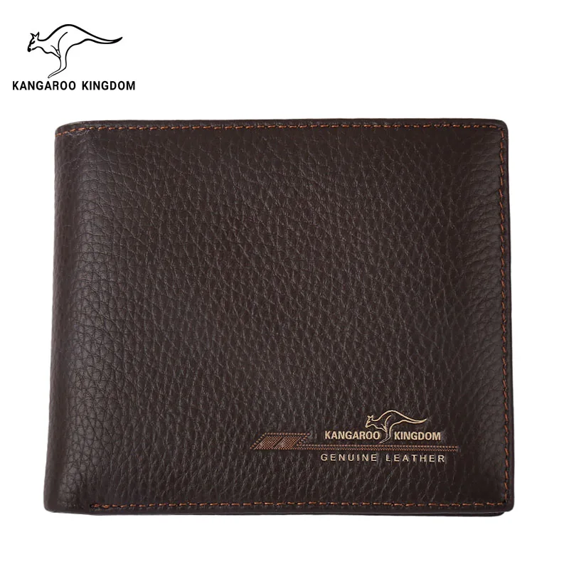 KANGAROO KINGDOM brand fashion men wallets genuine leather slim bifold wallet credit card purse