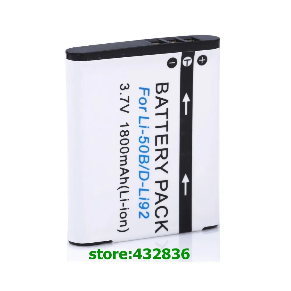 1 Pc1800mAh Li-50B Li 50B Li50B D-LI92 Li-ion Battery + Charger For Olympus 1020 1010 1030 Pentax X70