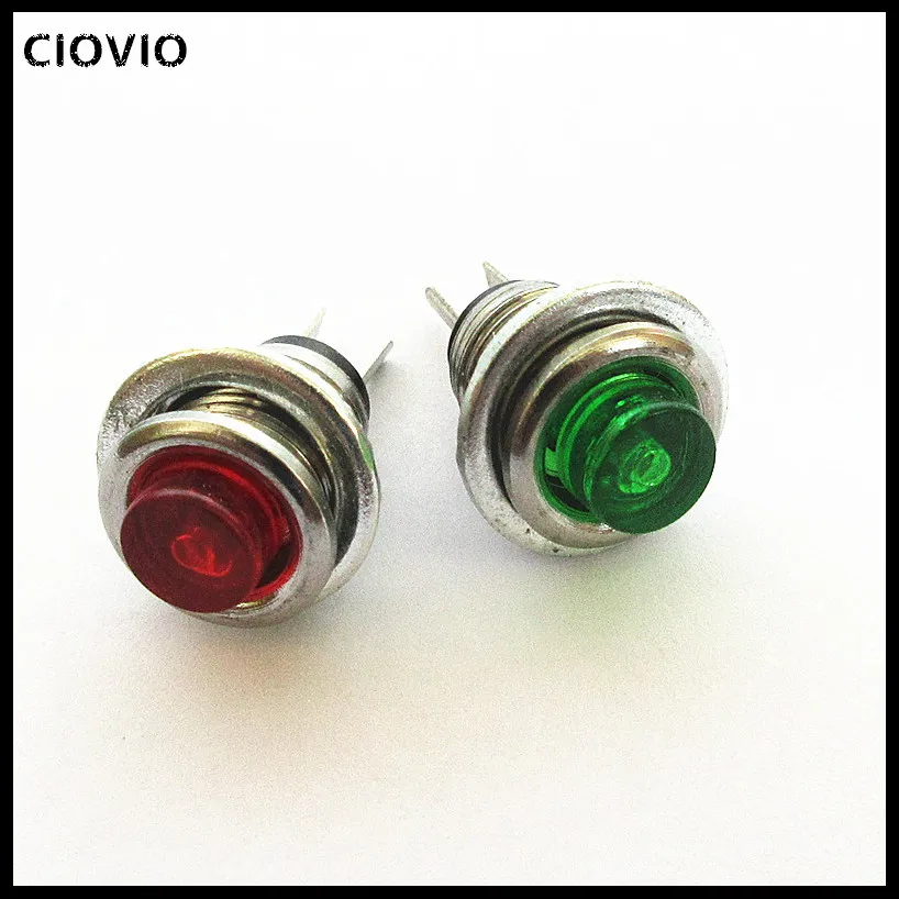 CIOVIO 20 PCS Small button switch DS-101 8MM self reset button button round lockless switch red green