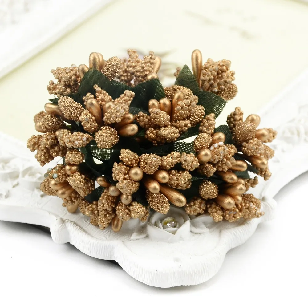 12 pçs mini bud estames família jardim artesanal buquê artificial casamento feliz natal decoração diy pérola artesanato flores falsas