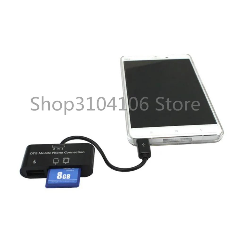 3в1 OTG Card Reader Micro USB SD/MMC/SDHC TF Card Micro SD Card Reader OTG Adapter Connector Устройство чтения карт памяти