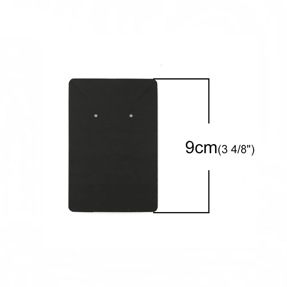 DoreenBeads Paper Jewelry Earrings Display Card Rectangle Black White Brown Wholesale 90mm(3 4/8") x 60mm(2 3/8"), 30 PCs