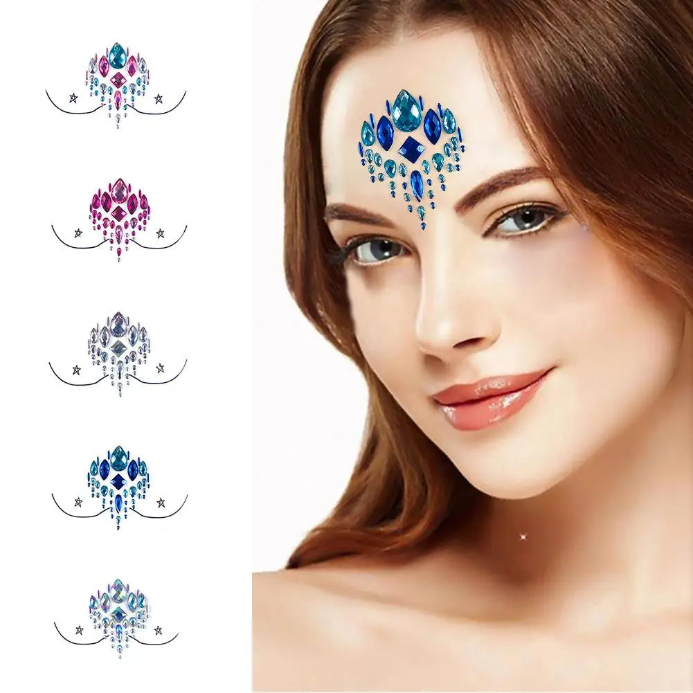 Adhesive Face jewels Gems Temporary Tattoo Face Jewels Festival Party Body Gems Rhinestone Flash Tattoos Stickers Body Make Up