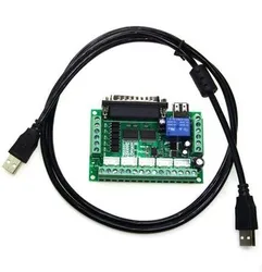 1pcs New Interface MACH3 5 Axis CNC Breakout Board For Stepper Motor Driver CNC Mill for Hot Selling interface board + USB cable