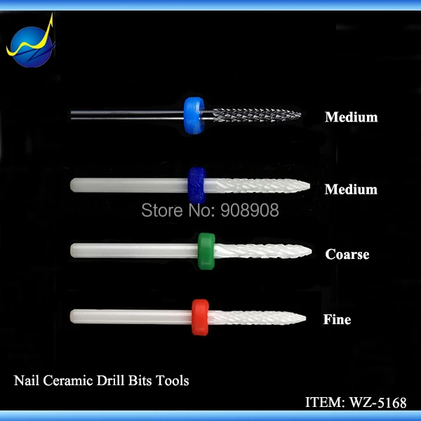 HOT Sell Bullet Ceramic Nail Drill Bits For electric manicure machine accessories Nail Art Tools  Manicure Cutter Nail Files