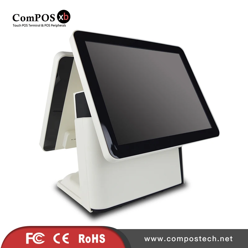 A completely set of 15 inch capacitive screen system POS cash register with cash drawer barcode scanner printer