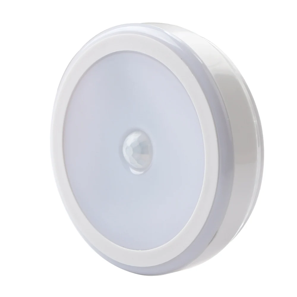 6LED czujnik ruchu na podczerwień PIR lampka nocna bezprzewodowa sterowanie magnetyczne oszczędność energii kinkiet ścieżka szafka ciepły biały/biały