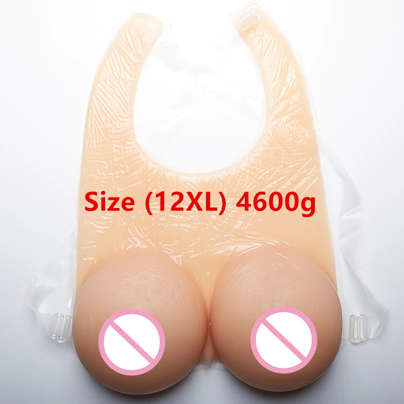 4600g/pair Realistic Fake Breasts Form Conjoined With Strap Artificial Silicone Boobs Transsexual Crossdressing Breast Cosplay