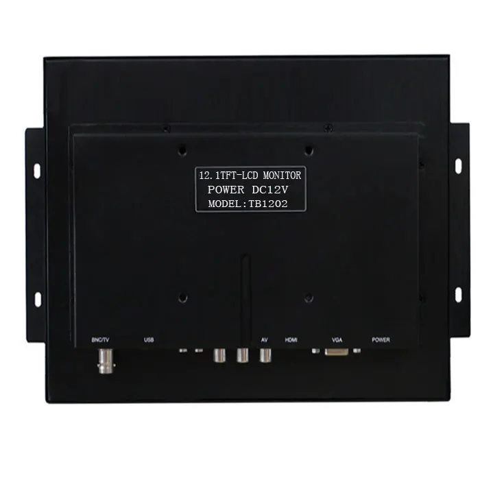 ZGYNK / 12 inch open industrial embedded monitoring metal shell VGA/AV/BNC/HDMI security LCD The monitor