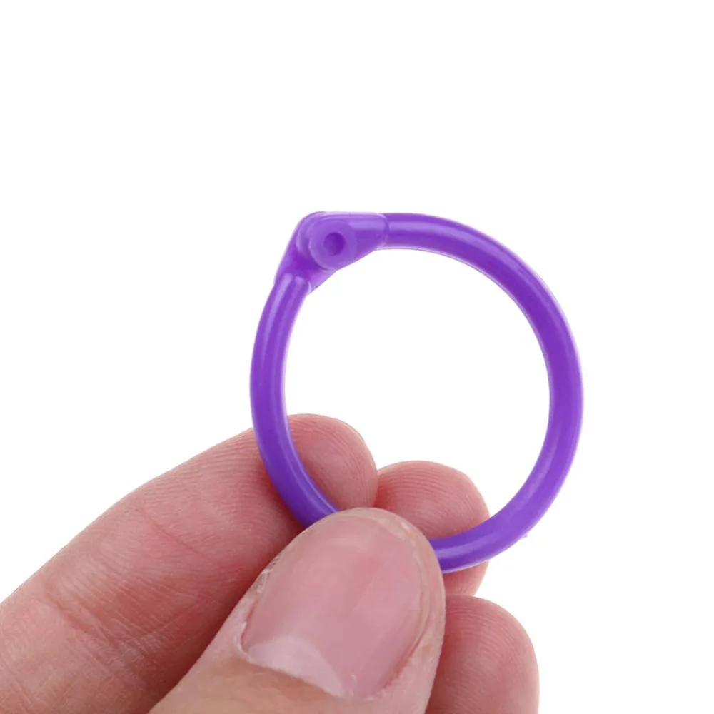 XRHYY 20 PCS Binder Rings Color plastic Paper Storage Binding Loose-Leaf Ring S/M/L For Notebook Album Accessories Random Color