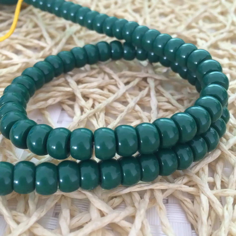 Free shipping green resin beeswax hot selling 8X5mm abacus rondelle loose spacers accessories beads jewelry making 15 inch B89