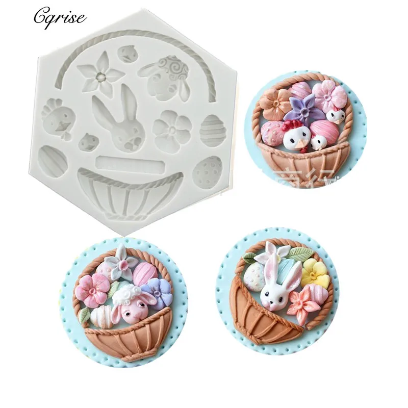 

Bunny Basket Easter Silicone Fondant Molds Cake Decor Party Cake Decorating Tools Candy Chocolate Gumpaste Moulds