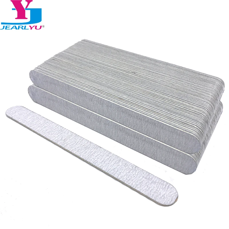 100 Pcs/lot Nail File UV Gel Polish 180/240 Grit Strong Nail Files Wood Grey Sanpaper Tools Professional Pedicure Manicure Limas