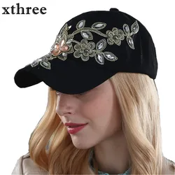 Xthree wholesale fall fashion Denim Baseball  cap  Sports Hat cap canvas Snapback caps hat for women good quality